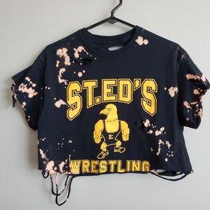 Destructed St. Ed's Wrestling Crop Tee